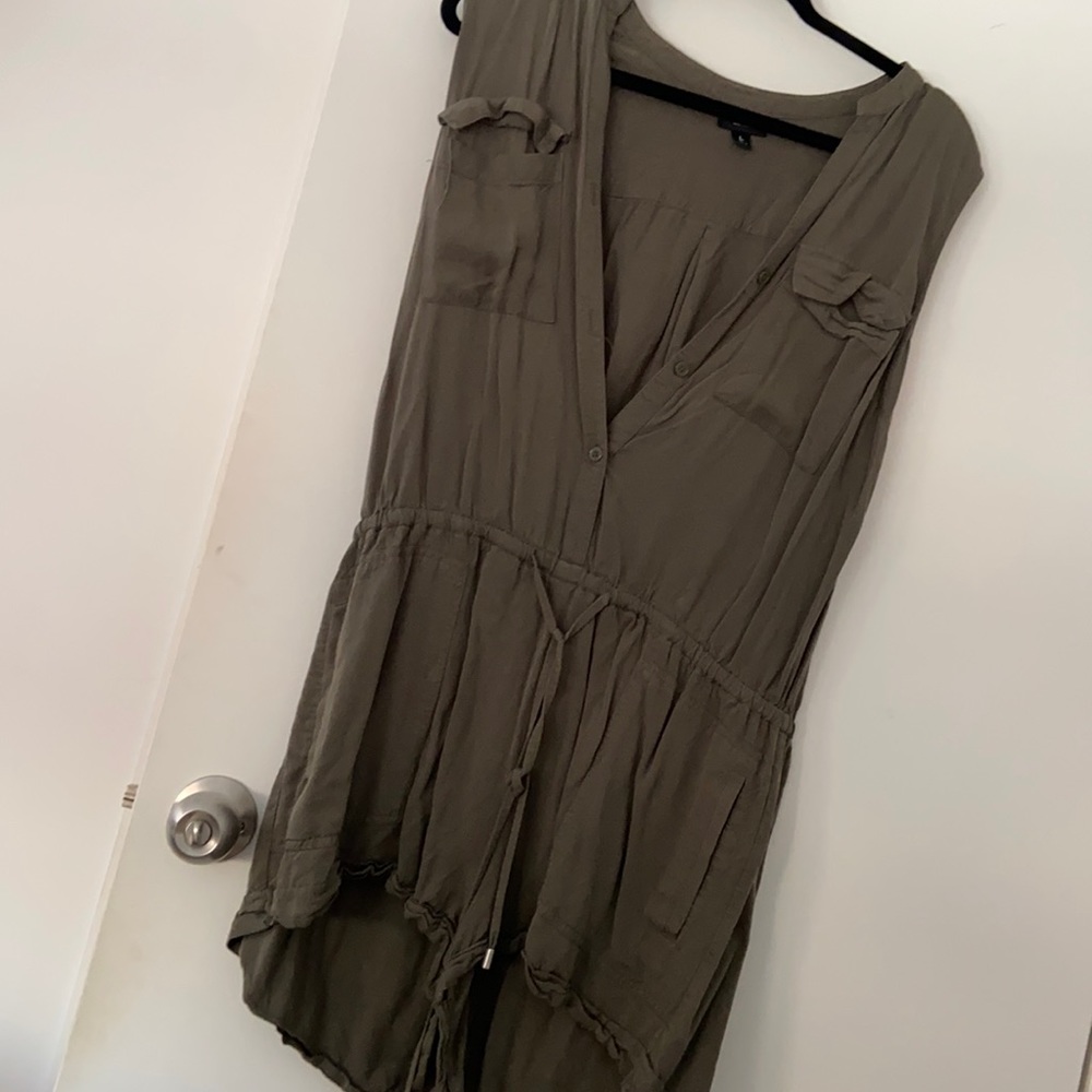 Hunter green pocketed romper
